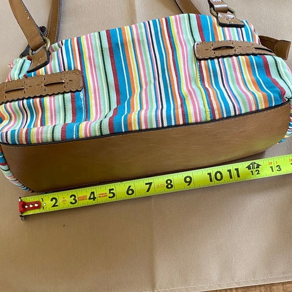 Relic Multicolor Striped Shoulder Bag with Tan Straps - Picture 5 of 7